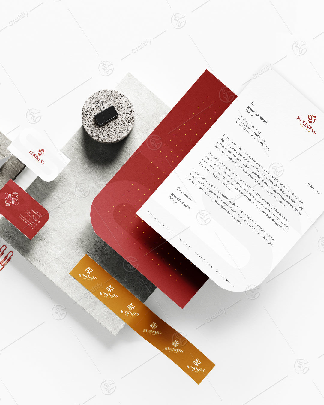 Abstract Letter "S" Company Logo + Stationery Design