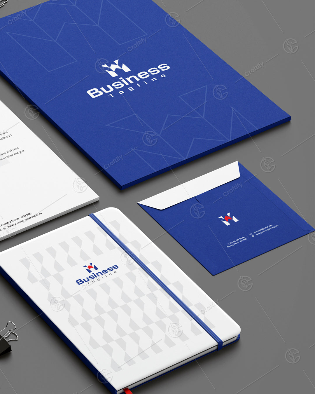 Innovative letter M & W modern logo + Stationery Design